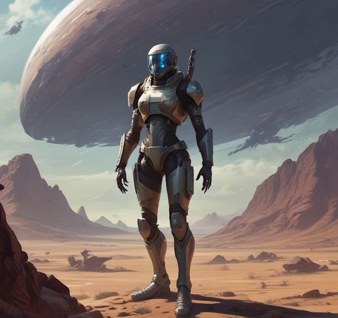 sci fi character illustration or sci fi character