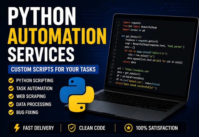 develop python automation scripts, bots and web scrapers