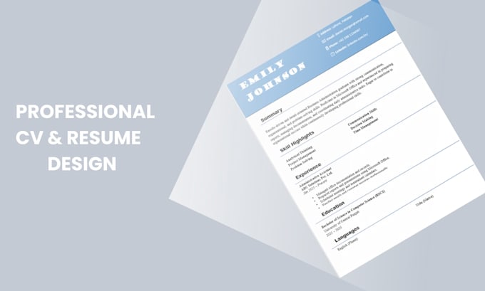 design a professional CV and resume in word