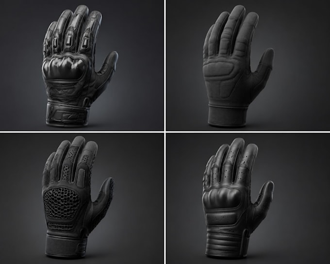 do 3d professional glove design with product rendering