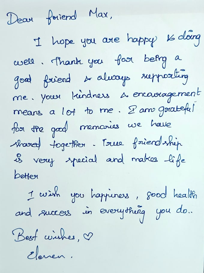 write neat handwritten notes and letters