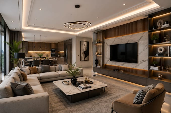 do sketchup 3d modeling, interior design and realistic render