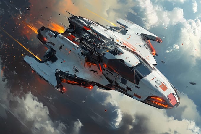 illustrate a sci fi spaceship design