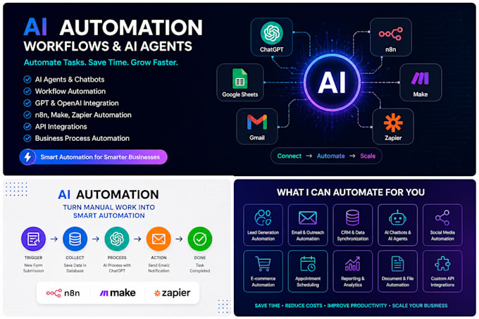 create ai automation workflows with n8n, chatgpt for website, business