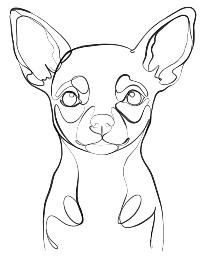draw a custom minimalist pet line art illustration
