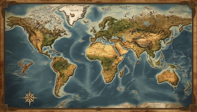 draw a custom map for fantasy, scifi, book or boardgame