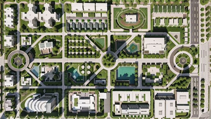 create 3d landscape walkthrough animation urban design town planning masterplan