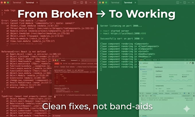 do error fixing for fullstack apps