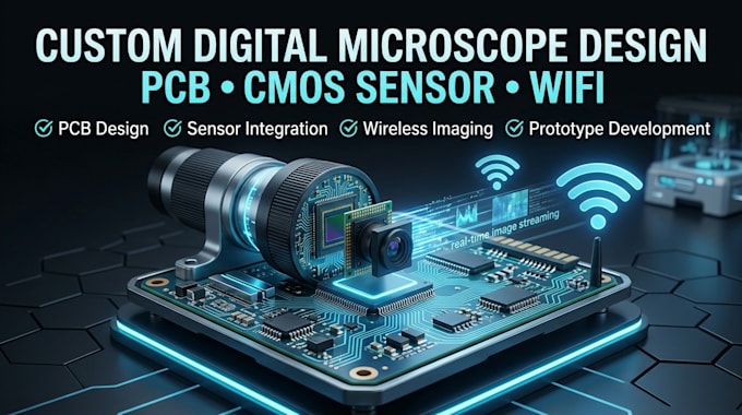 design a custom digital microscope pcb with cmos sensor and wifi