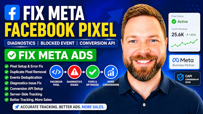 fix meta facebook pixel diagnostics, blocked event, conversion API, fix meta ads