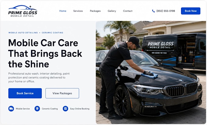 design wix auto detailing website mobile car wash ceramic coating car website