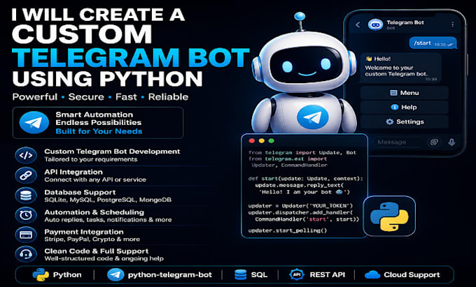create a custom telegram bot using python