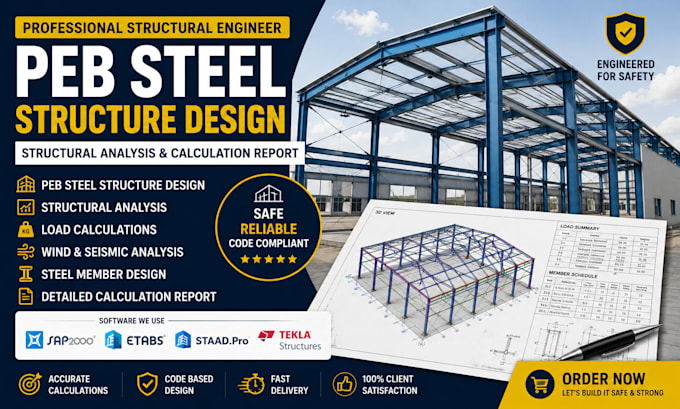 do peb steel structure design, structural analysis and calculation report