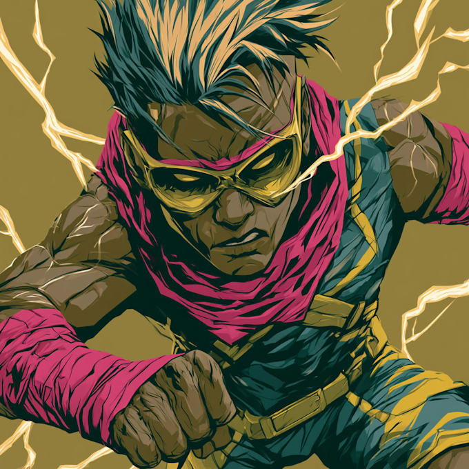 create an amazing superhero or fantasy comic illustration
