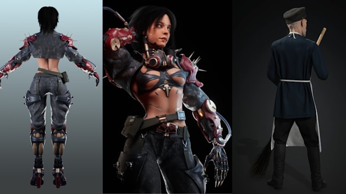 stylized 3d game character realistic 3d character model for unreal or unity game