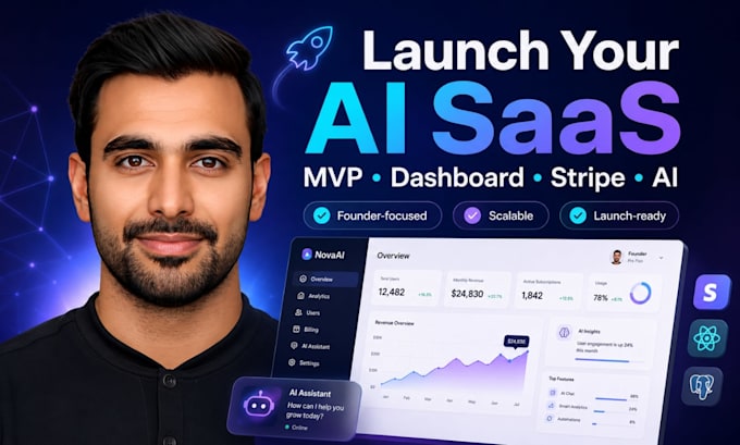 build ai saas mvp app ai web app with next js, react, openai, supabase, stripe