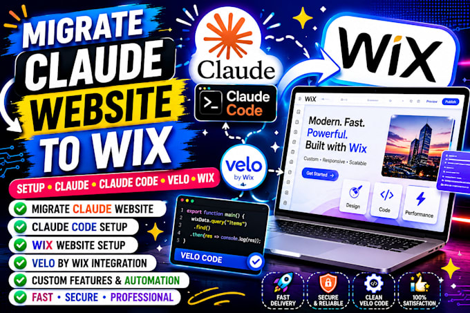 migrate claude website claude code to wix setup claude claude code velo wix