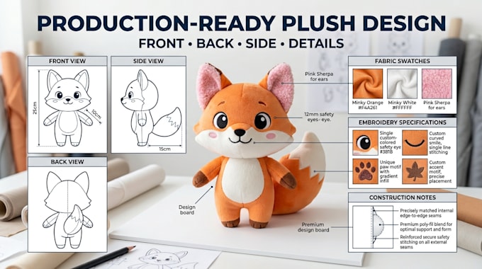 turn your character into a custom plush toy design