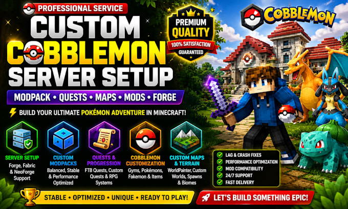 setup custom cobblemon server modpack quests minecraft map minecraft mods forge