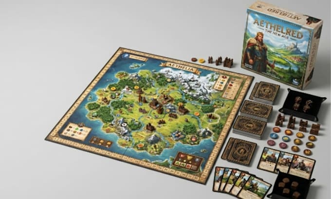 design custom board game components, assets, and card game artwork