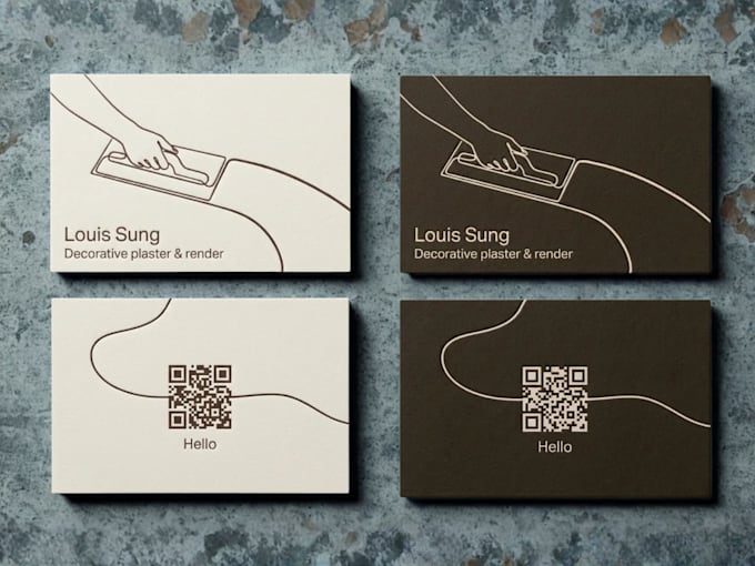 design a minimalist qr business card with mini website
