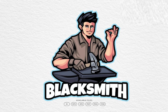 create a strong and bold blacksmith logo for workshops