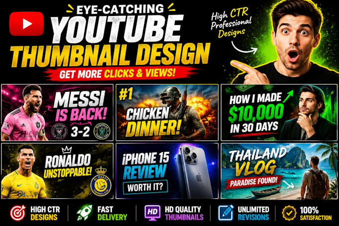 design youtube thumbnails that increase CTR and views