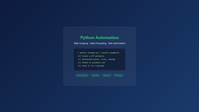 develop custom python solutions for data and automation