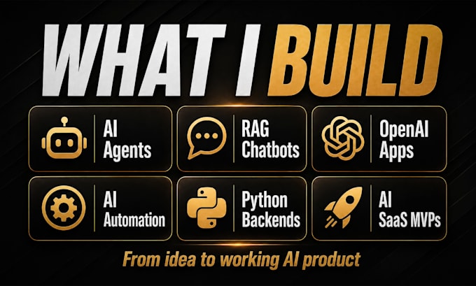 build ai agent, rag chatbot, ai automation, and python web app