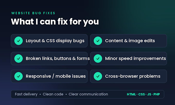 fix bugs and errors on your website