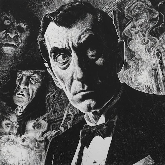 create noir comics and graphic novel illustrations
