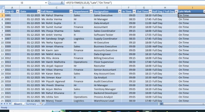 do professional excel data entry, data cleaning, and payroll