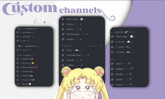 create or redesign an aesthetic anime, gaming discord server