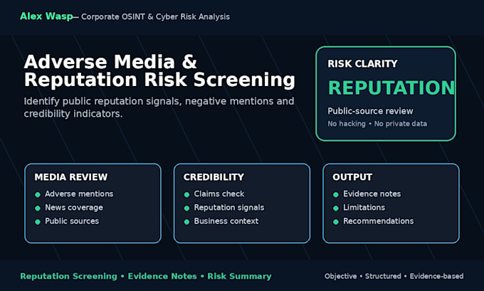 conduct business osint and due diligence risk analysis