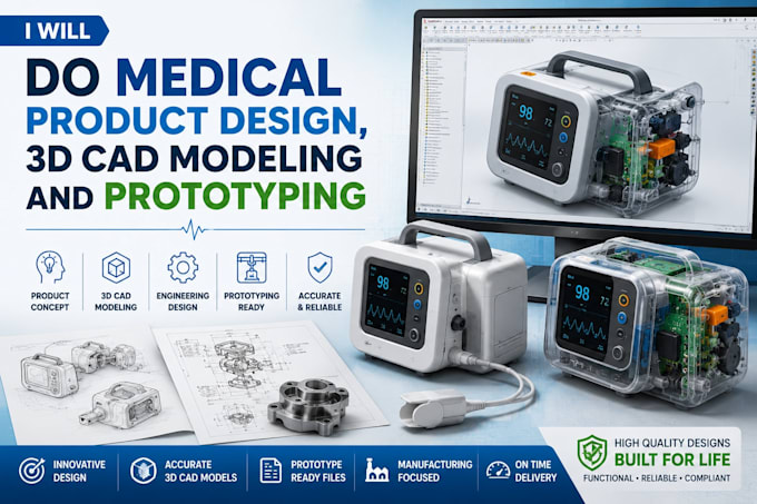 do medical product design, 3d cad modeling and prototyping