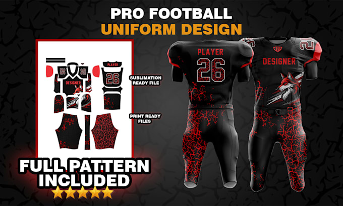 do american football uniform patterns and 3d mockups