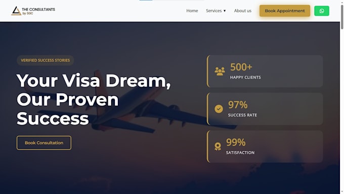 develop a business website with dynamic services dashboard