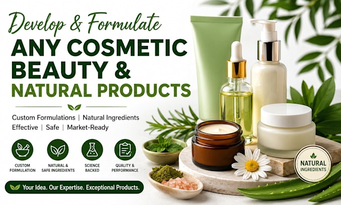 develop n formulate any cosmetic beauty natural products