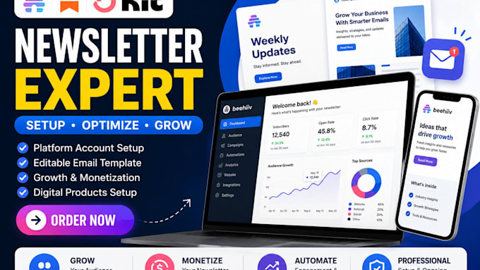 beehiiv newsletter automation beehiiv website and landing page