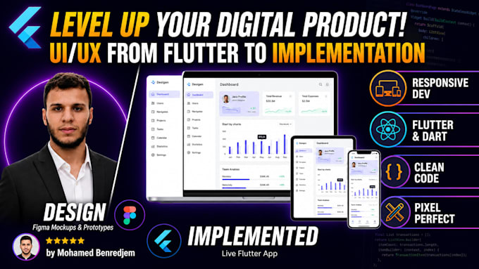 onvert figma to flutter app with pixel perfect responsive UI