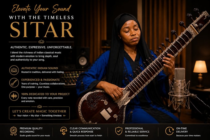 record professional meditation sitar tracks for you