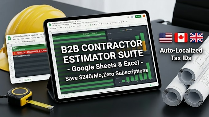 design b2b contractor estimator and pricing calculator excel google sheets