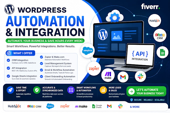 integrate zoho CRM API integration zapier automation wordpress crm api website