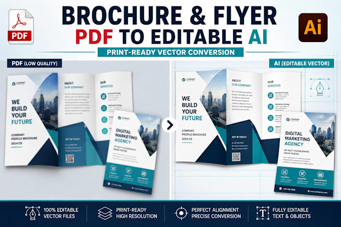 convert PDF to editable adobe illustrator ai file