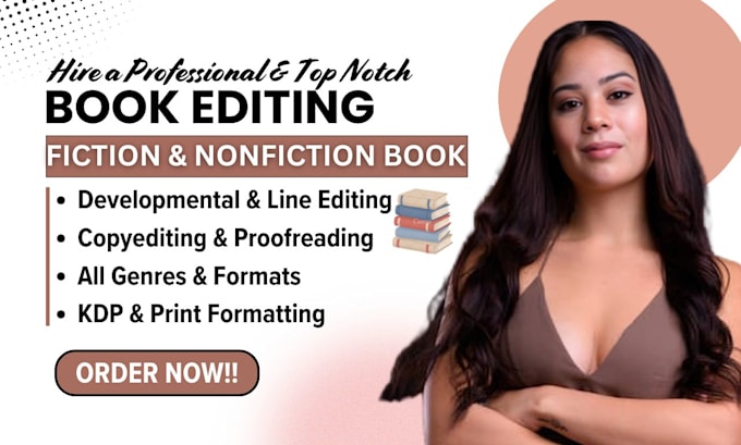 professionally developmental edit and proofread your book or manuscript