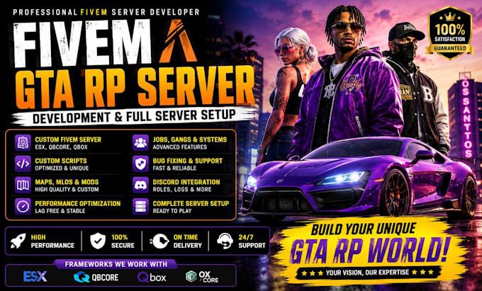 create fivem roleplay server, custom scripts, mlo maps and rp server setup