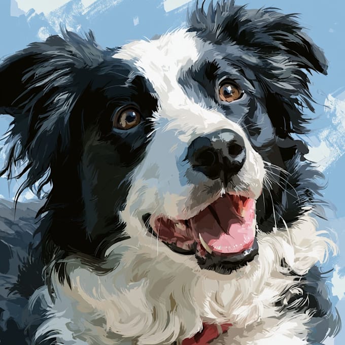 create a cartoon pet portrait from photo