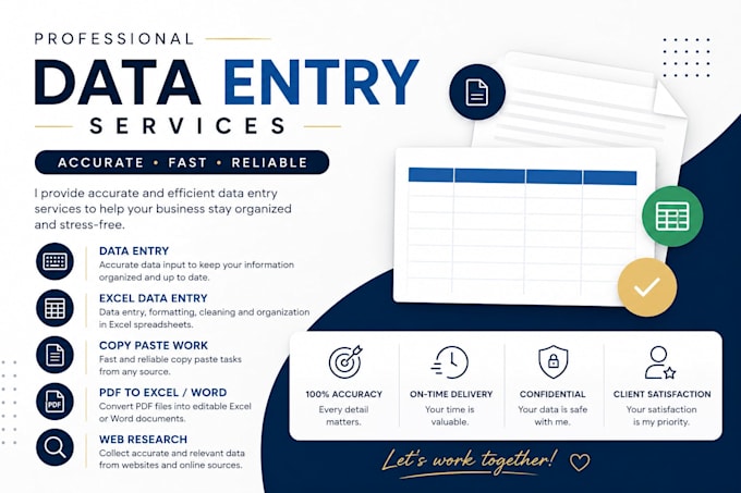 accurate data entry and typing work