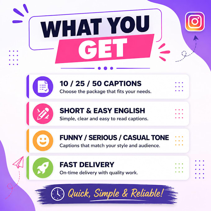write short instagram captions and social media captions