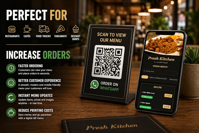 build a digital qr menu and whatsapp ordering system